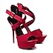 Klaur Melbourne Women Shoes/Sandals/Sneaker/Boots/Block Heels Red