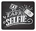 Produktbild BGLKCS Quote Mouse Pad, Social Media Theme Take Selfie Phrase on Blackboard Inspired Background, Standard Size Rectangle Non-Slip Rubber Mauspads, Charcoal Grey and White