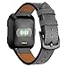 Produktbild TianranRT Zweifarbig Welle Punkt Leder Neu Luxus Leder Band Armband Watch Band Für Fitbit Versa GY (Grau)
