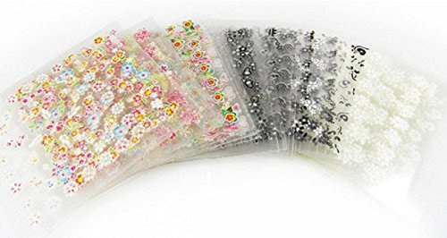 10 hojas 3D Uñas adhesivos varios colores y diseños