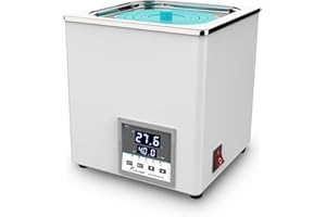 LAB FISH Bain Marie Laboratoire 3L, 300W - Simple Ouverture, Inox - Thermostat Intelligent ±0,1°C - Minuterie 0-999min - Écran LED