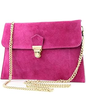 modamoda de - ital. Tasche Wildleder Clutch Unterarmtasche Abendtasche Citytasche T206