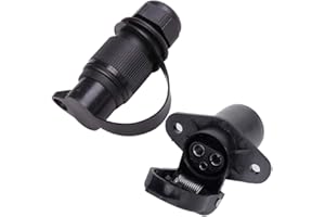 AOHEWEI 3 Broches Fiche Et Prise De Remorque Connecteurs 12v 3 Voies Mâle Et Femelle De Remorquage Pièces De Camion pour Caravane électrique Semi Et Autre Véhicule Commercial