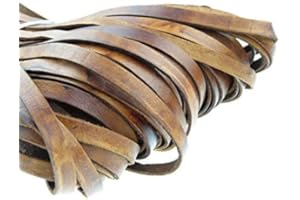 ‎ESNADO esnado Lederband Flach 10 mm x 2,5 mm. Antik Braun - 5 Meter