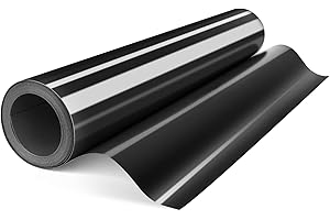 HTVDIY Heat Transfer Vinyl Rolls,12"×12ft Black HTV Iron On Vinyl for T Shirts