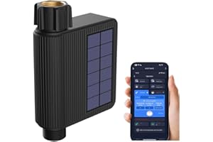 Haozee Solar WiFi Sprinkler Timer,Smart Hose for Watering,Smart Water Timer for Garden Hose,App & Voice Control,Automatic Irrigation Controller System for Lawns and Yard.