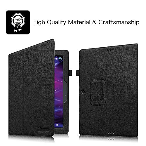 Fintie MEDION LIFETAB P10356 Hülle Case – Folio Kunstleder Schutzhülle Tasche Cover Etui mit Ständerfunktion und Stylus-Halterung für MEDION LIFETAB P10356 (MD 99632) Tablet-PC (10.1 Zoll), Schwarz - 3