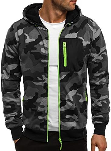 OZONEE Men's Sweatshirt Pullover Hooded Jumper Sweats Sweater Jacket Red Fireball 1120