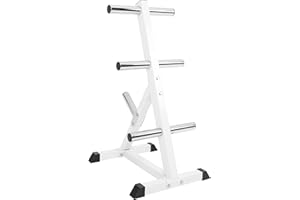 Gorilla Sports® Porta Pesi - 7 Aste, per Dischi da 50 mm, Carico Massimo 350 kg, in Acciaio, Nero o Bianco - Rastrelliera, Supporto per Piastre Pesi, Espositore, Rack, Albero, da Fitness, Palestra