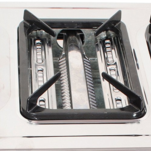 Edelstahl Gaskocher 3 flammig mit Deckel 9,7 KW Campingkocher mit Grill Ofen Gasgrill WOK Hockerkocher inkl. Gasschlauch-Regler Set - 2