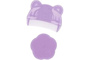 RY-EARL Bürste und Kamm für Milchschorf, Baby Bad Silikonbürste,Sanfter Sensorischer Schrubber Baby Haarkamm mit Weichen Silikonborsten Hilft Bei der Sanften Massage der Kopfhaut,Unverzichtbare(lila)