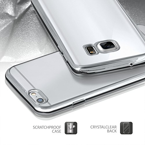 La caja del cromo para Huawei Ascend G7   Funda de silicona transparente con efecto met  lico   Protecci  n de celda fina bolsa de OneFlow   Backcover en Platin-Silver