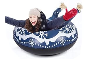 Aufblasbare Schlitten für Erwachsene Kinder: JanTeelGO Snow Tube mit Griffen für Rodeln - Kratzfest, Frostbeständig, Familienspiele im Freien, Geschenke Mädchen und Jungen