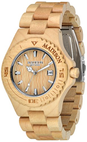 Madison Unisex-Armbanduhr Holzuhr Analog Quarz verschiedene Materialien G4542F Madison Unisex-Armbanduhr Holzuhr Analog Quarz verschiedene Materialien G4542F