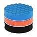 Produktbild KKmoon 3PCS 125mm 5 Inch Polierschwamm Pads Wolle Polierpad Set für Poliermaschine Auto Möbel Reinigung Sauber Machen Polieren Schleifen Wachsen Orange Blau Schwarz