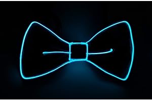 SOUTHSKY LED Bow Tie Corbata Pajaritas Disfraz de Luces Neon Led Brillante de EL Wire Light Up Strap Adjustable 3 Modos for Halloween Costume Cosplay Party