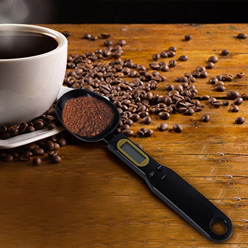 Demiawaking LCD Display Digitale Löffelwaage für Kaffee Tee Küchen, 1g to 500g, Schwarz - 3