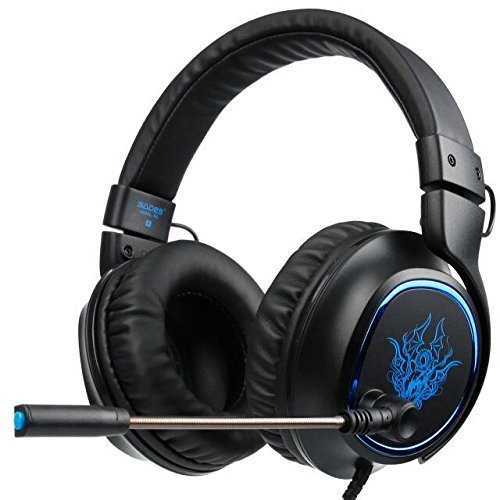 2017 Nuevo SADES R5 Multi-Platform Auriculares Gaming  3 5mm Gaming auriculares con micr  fono inteligente cancelaci  n de ruido para nueva Xbox One PS4 port  til Mac iPad iPod negro  azul 