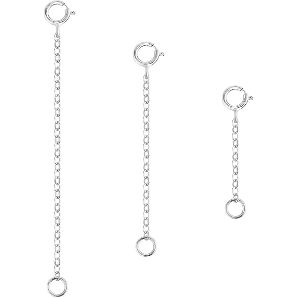 5 Chaînes D’extension En Acier Inoxydable Doré – Longueurs 50 à 150 Mm – Avec Anneaux Et Fermoirs – Pour Colliers, Bracelets DIY
