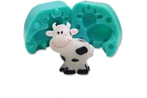 VALINK Moldes de silicona para decoración de tartas con forma de vaca en 3D, 2 unidades, para hacer jabón, jabón, velas, fondant, boda, fondant, decoración de tartas, bricolaje, hornear, chocolate,