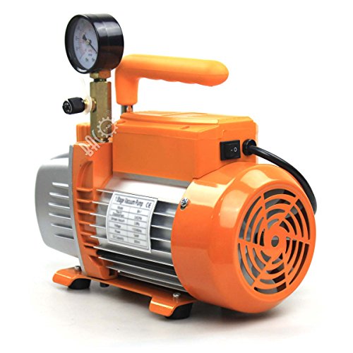 BACOENG 3CFM Einstufige Vakuumpumpe 85 L/Min Unterdruckpumpe mit Manometer HVAC - 3