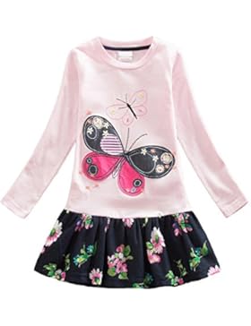 VIKITA Mädchen Crewneck Baumwolle Kleid 2-6 Jahre