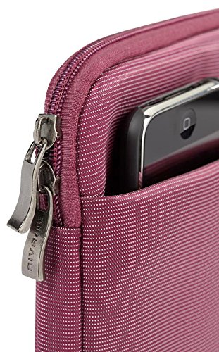 RIVACASE Tasche für Tablets bis 10.1“ – Superflache Hülle mit Doppelreißverschluss und zusätzlicher Außentasche für Zubehör – Lila - 3