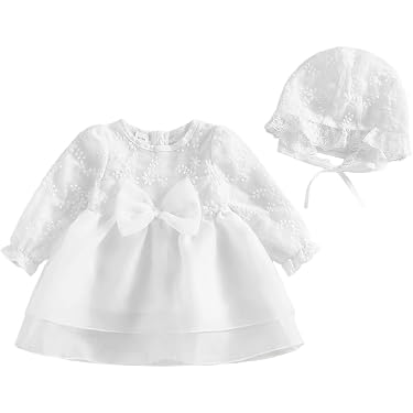 Newborn Toddler Special Occasion Dress Baby Girl Christening Dress With Hat Lace Tulle Princess Tutu Gown 2-Piece Set, Sizes 66-90/59-80 Newborn Toddler Special Occasion Dress Baby Girl Christening Dress With Hat Lace Tulle Princess Tutu Gown 2-Piece Set, Sizes 66-90/59-80