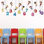 Luke and Lilly 1, 2, 3, 4 Numbers Wall Sticker, 60 cm x 160 cm, Multicolor