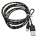 Produktbild Deet® Schwarz 2 m/6 FT Samsung Galaxy S6 S5 geflochten Rugged Micro-USB zu USB-Kabel, Weiß