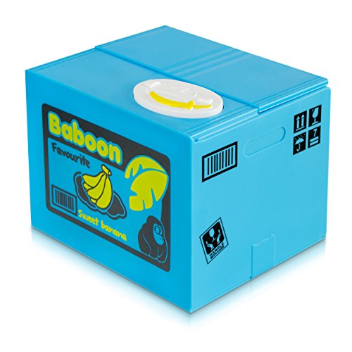 VENKON – Affenspardose: Elektronische Spardose „Spar Affe in der Box“ moderne Sparbüchse – 12 x 10 x 9 cm - 5