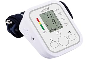 ‎Lvozize Misuratore Pressione da Braccio, 2*99 Letture Misuratore di Pressione Digitale con LCD Display, Pressione Misuratore Braccio con Polsino Regolabili, per Pressione Arteriosa e Battito Cardiaco