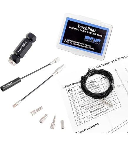 Bike Internal Cable Routing Tool Kit - Guides 4-5.5mm Housing, Hydraulic Hoses & Di2 Wires For Carbon/Aluminum Frames