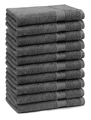Betz 10er Pack Seiftücher Set Seiflappen 100% Baumwolle Größe 30×30 cm Handtuch Premium Farbe anthrazit - 2