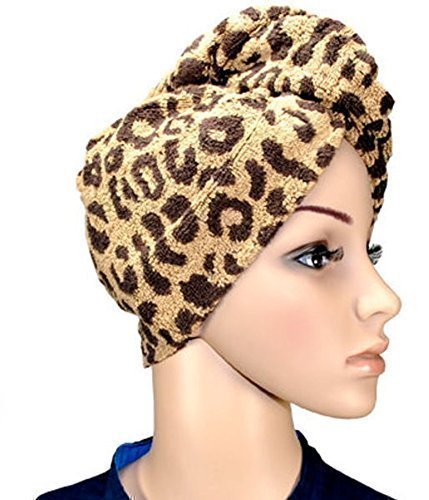 Haarpunzel Turban Haartrockentuch Handtuch Kopftuch TOP Ware(Ausführung: Leopard)