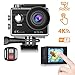 Produktbild Action Cam 4k WiFi Unterwasser Kamera 16MP Ultra HD Touchscreen Sports Camera 30M Wasserdicht Unterwasserkamera Helmkamera mit 2 Batterien und Kostenlose Zubehör Kits Kompatibel mit GoPro