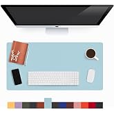 Modica Lindos Deri Masa Pedi, B&uuml;y&uuml;k Mouse Pad, Gaming Oyuncu Mause Pad, Ofis Ve Ev İ&ccedil;in Masa Altlığı, Buz Mavisi