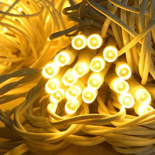 Lichternetz 3×2 4×2 3×3 m warmweiß 200 LED außen Kabel weiß von Gartenpirat® - 3