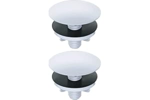 PCTC 2 Stück Küchenspüle Lochabdeckung Wasserhahn Loch Abdeckung Küche Badezimmer Waschbecken Wasserhahn Loch Platte Stopper Abdeckung Blanking Metall Edelstahl Stecker 50 mm, weiß