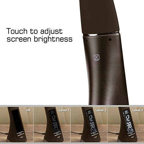 WILIT® U2 5W edle und moderne LED Schreibtischlampe in Lederoptik mit integriertem Wecker, Kalender, Uhrzeit und Temperaturanzeige, in 3 Helligkeitsstufen verstellbar - 5