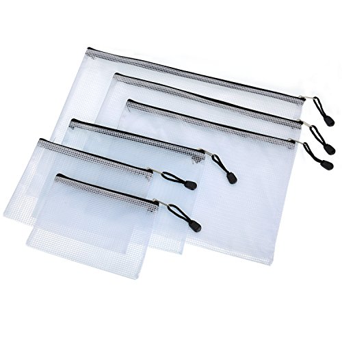 6 Piezas Bolsa de Archivo con Cremallera de Tama  os M  ltiples Carpetas de Papeles Bolsas de Archivo de Malla con Pa  o de Limpieza para Materiales de Organizaci  n  Cosm  ticos  Accesorios de Viaje