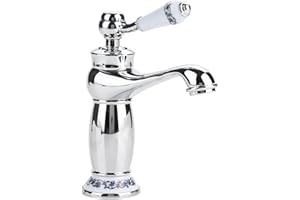 GAROSA G1/2 "antyczny mosiężny bateria mieszająca zlew bateria do łazienki brąz gorąca zimna woda pojedynczy uchwyt mikser ceramiczny Vintage kwiatowy kran do bateria umywalkowa łazienka Home Decoration