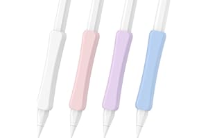 FAFALITHIC Lot de 4 Grips Ergonomiques Coque en Silicone Compatible avec Apple Pencil 2ème génération, USB-C et Pro, Supporte la Charge Magnétique et Double Tap (Blanc/Violet/Rose/Bleu)