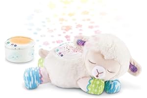VTech - Manon, Lumi Mouton Nuit Étoilée 3 en 1, Peluche Apaisante,Veilleuse Bébé Musicale, Projection Lumineuse au Plafond, Musique Douce, Bruits Blancs, Cadeau de Naissance -Contenu en Français