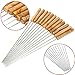 Produktbild 12 PCS BBQ Grill Schaschlikspießen Edelstahl Twisted Bräter Nadel Sticks mit Holzgriff