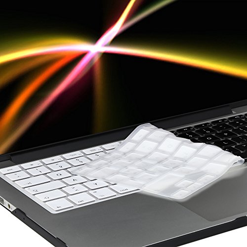 JEWADO® Silikon Tastatur Schutz Abdeckung für MacBook, Air-& Pro 13, 15, 17 Air 13 Zoll, Deutsche-QWERTZ (EU-Enter) in Weiss - 2