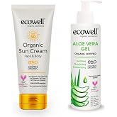 Ecowell Organik Yaz Koruma Paketi (G&uuml;neş Kremi + Aloevera Jel)