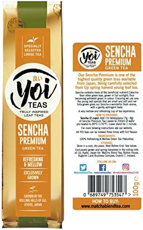 Premium Sencha Tea from Uji, Kyoto, Japan. Refreshing and Mellow young leaf tea. Spring Harvested.100g.