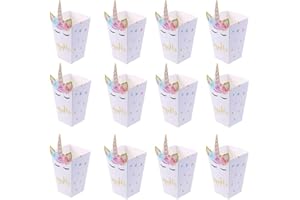 Meet-shop Popcorn Boîtes,Boîte à Popcorn 12PCS Licorne Popcorn Conteneurs Partie Carton Bonbon Conteneur Fête Boites Cadeaux pour Noël Parti Collations Bonbons Popcorn et Cadeaux