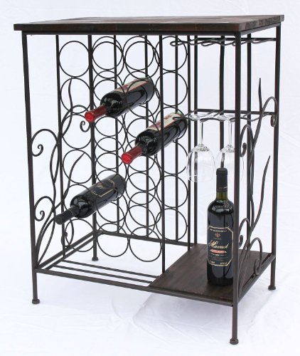 DanDiBo Weinregal HX12977 Flaschenständer 83 cm Metall und Holz Flaschenhalter Regal Bar - 3